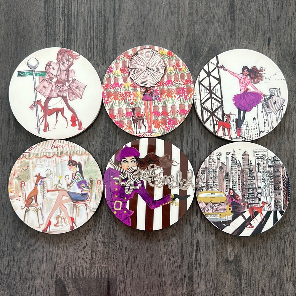 Henri Bendel coaster set of six